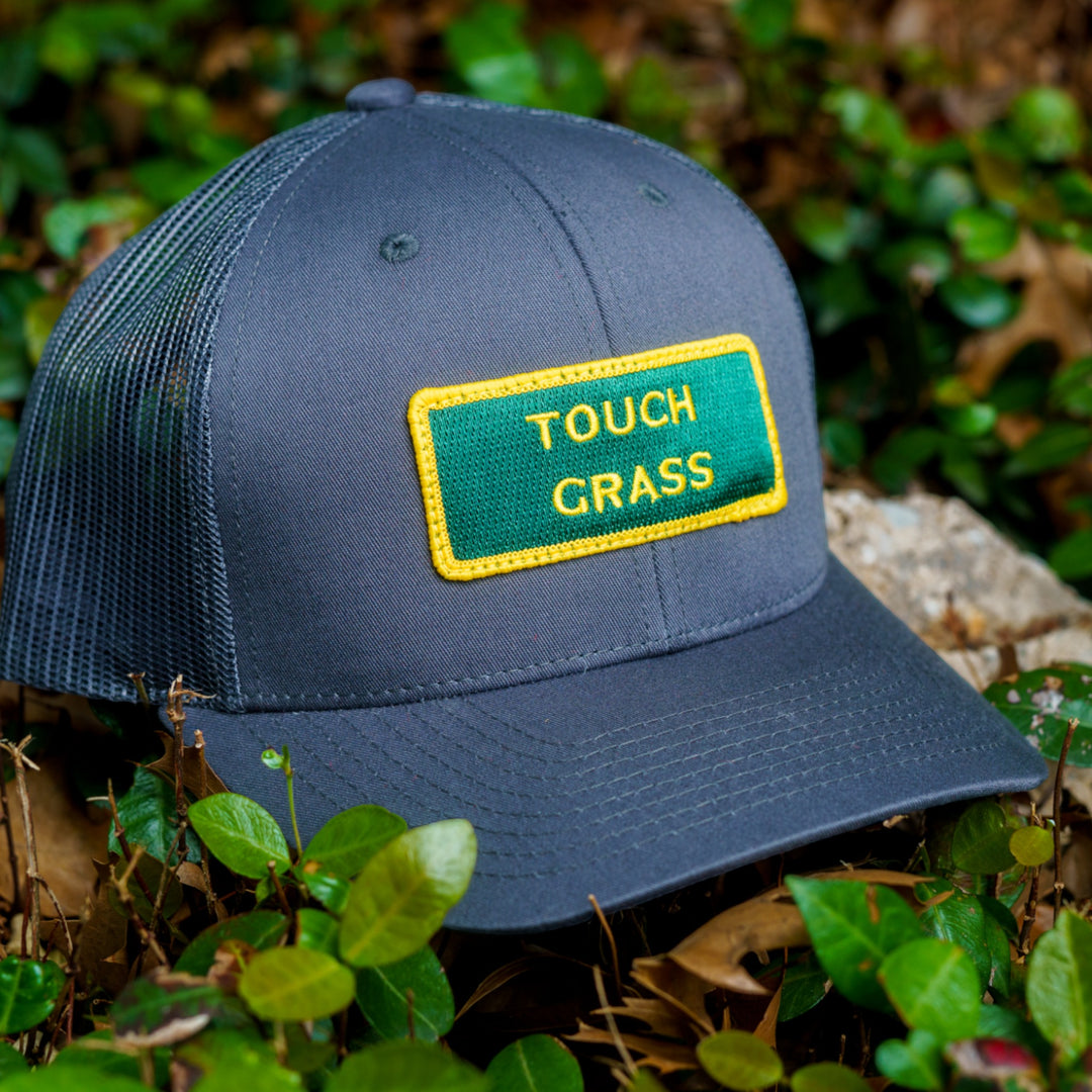 Touch Grass Trucker/Captains Hat – Black Dog Overland