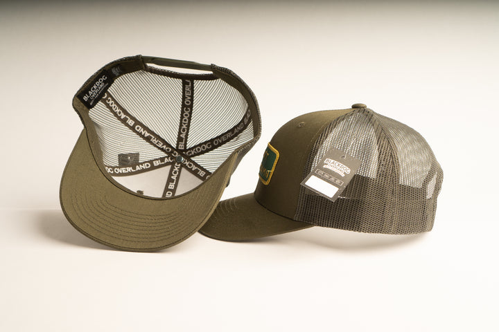 "THE HELL I WON'T" Olive Trucker hat