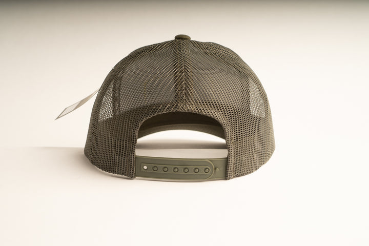 "THE HELL I WON'T" Olive Trucker hat