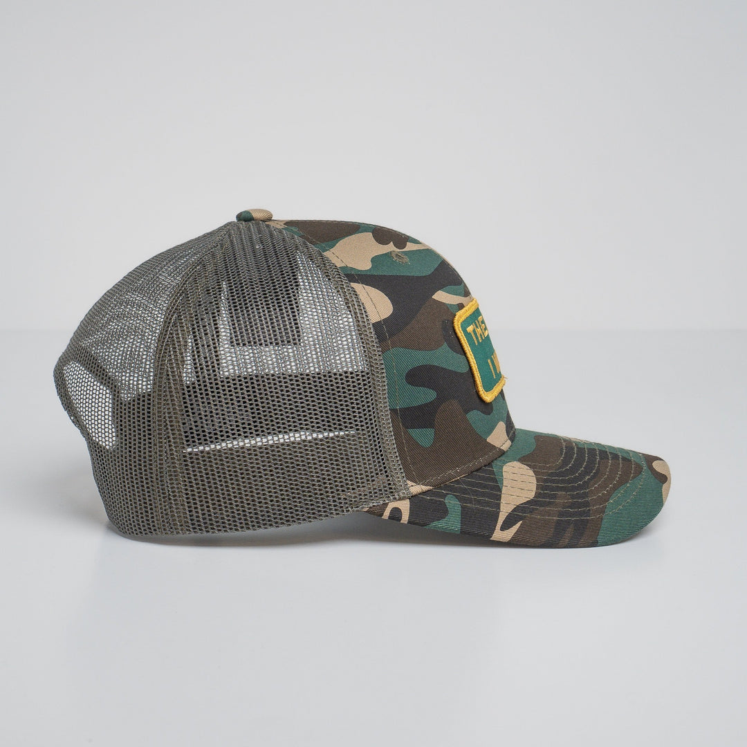 "THE HELL I WON'T" Camo Trucker hat