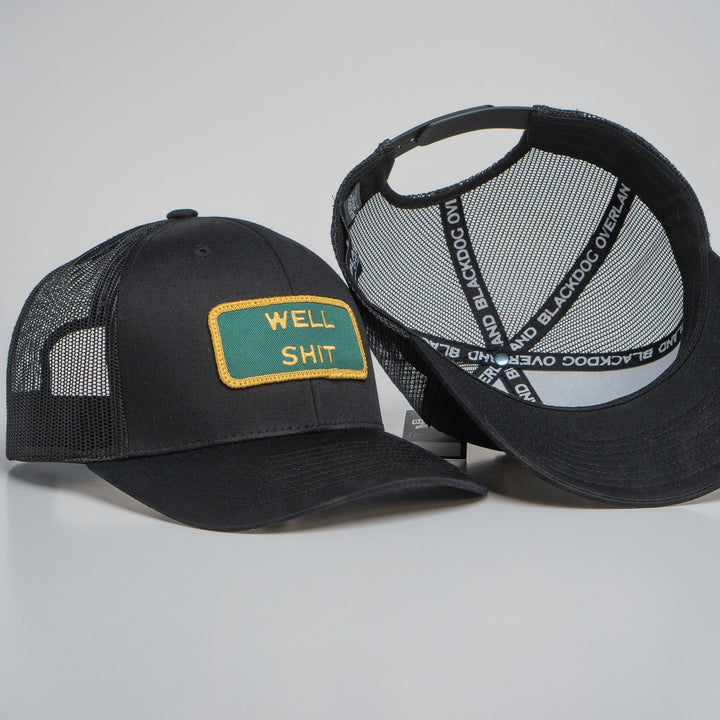 "WELL SHIT" Black Trucker hat