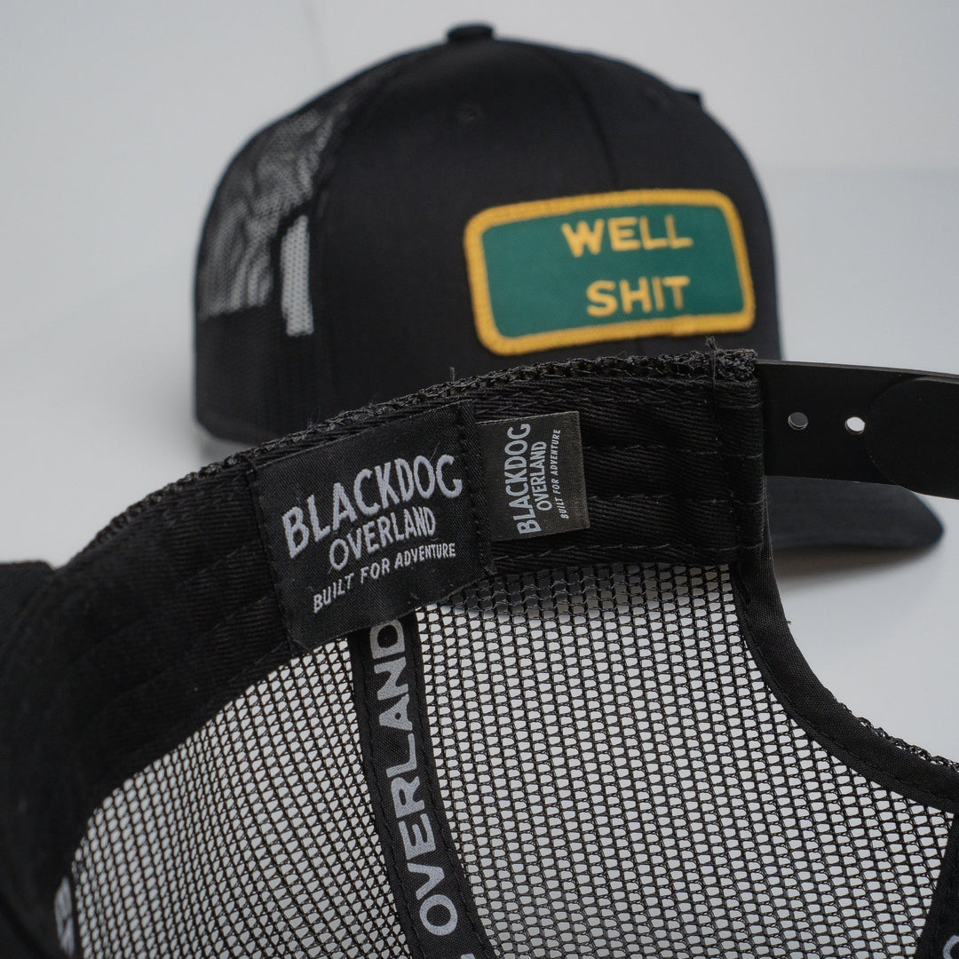 "WELL SHIT" Black Trucker hat