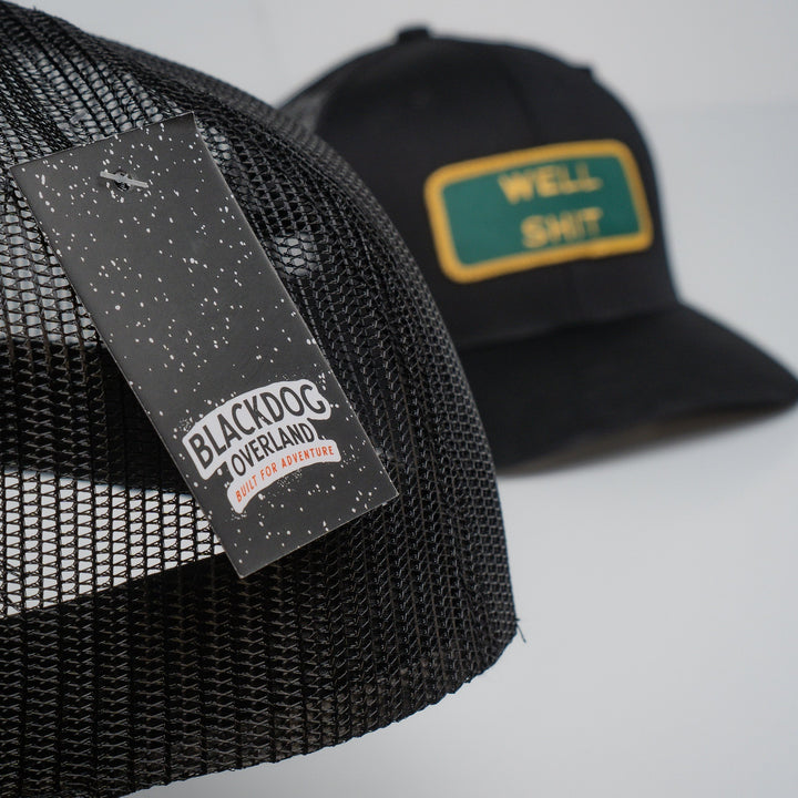 "WELL SHIT" Black Trucker hat