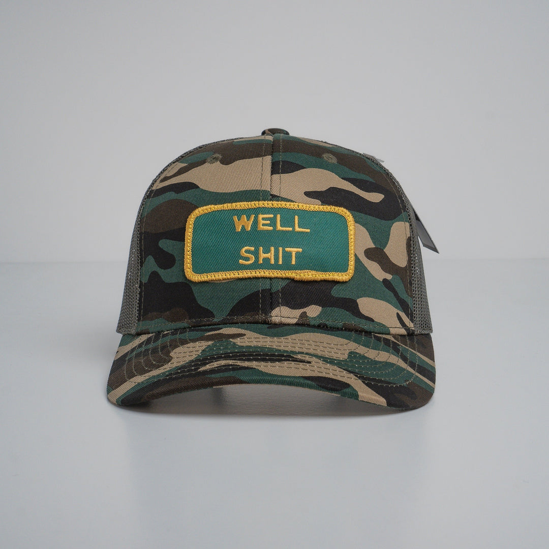 "WELL SHIT" Camo Trucker hat