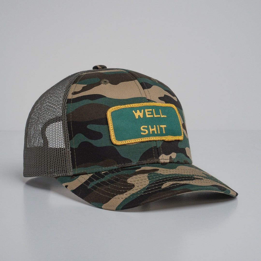 "WELL SHIT" Camo Trucker hat