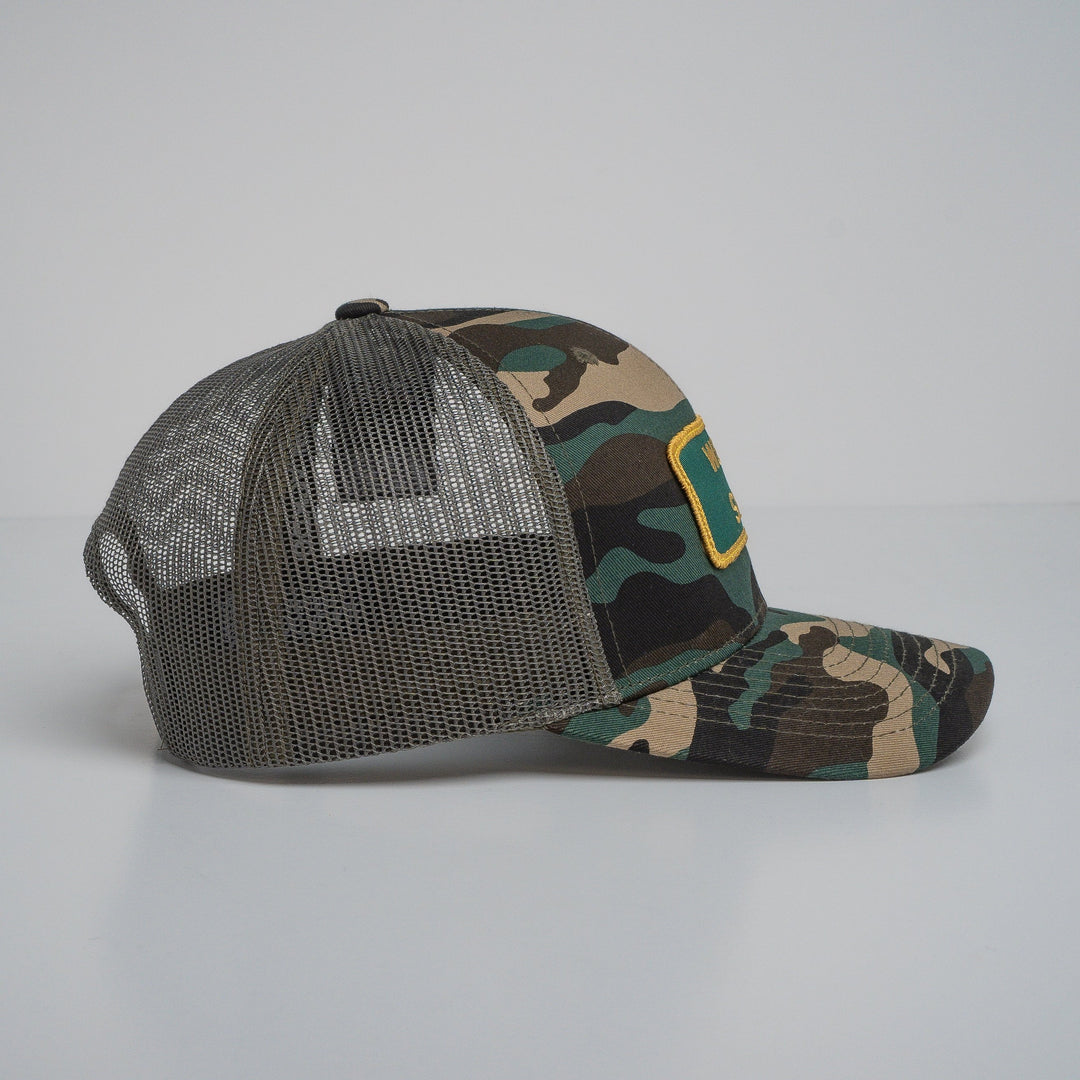 "WELL SHIT" Camo Trucker hat