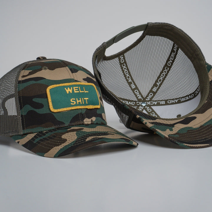 "WELL SHIT" Camo Trucker hat