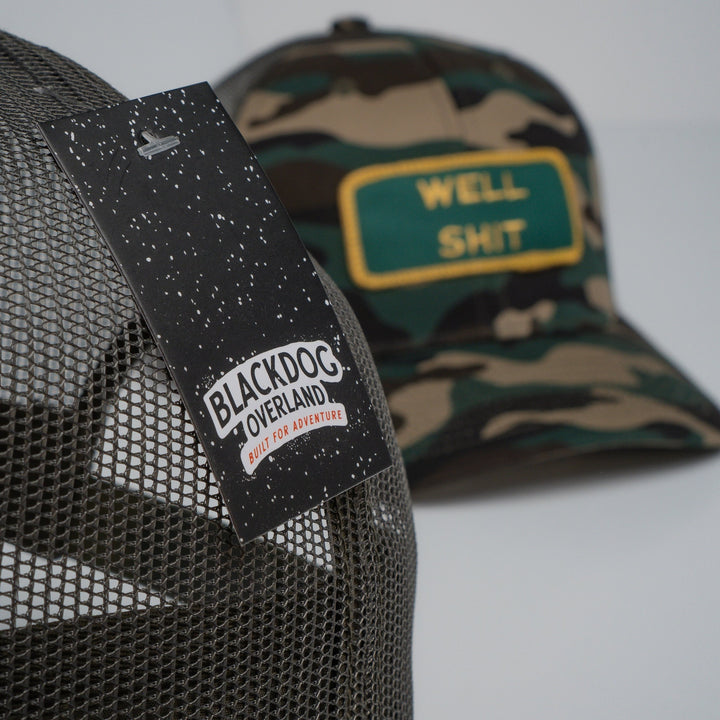 "WELL SHIT" Camo Trucker hat