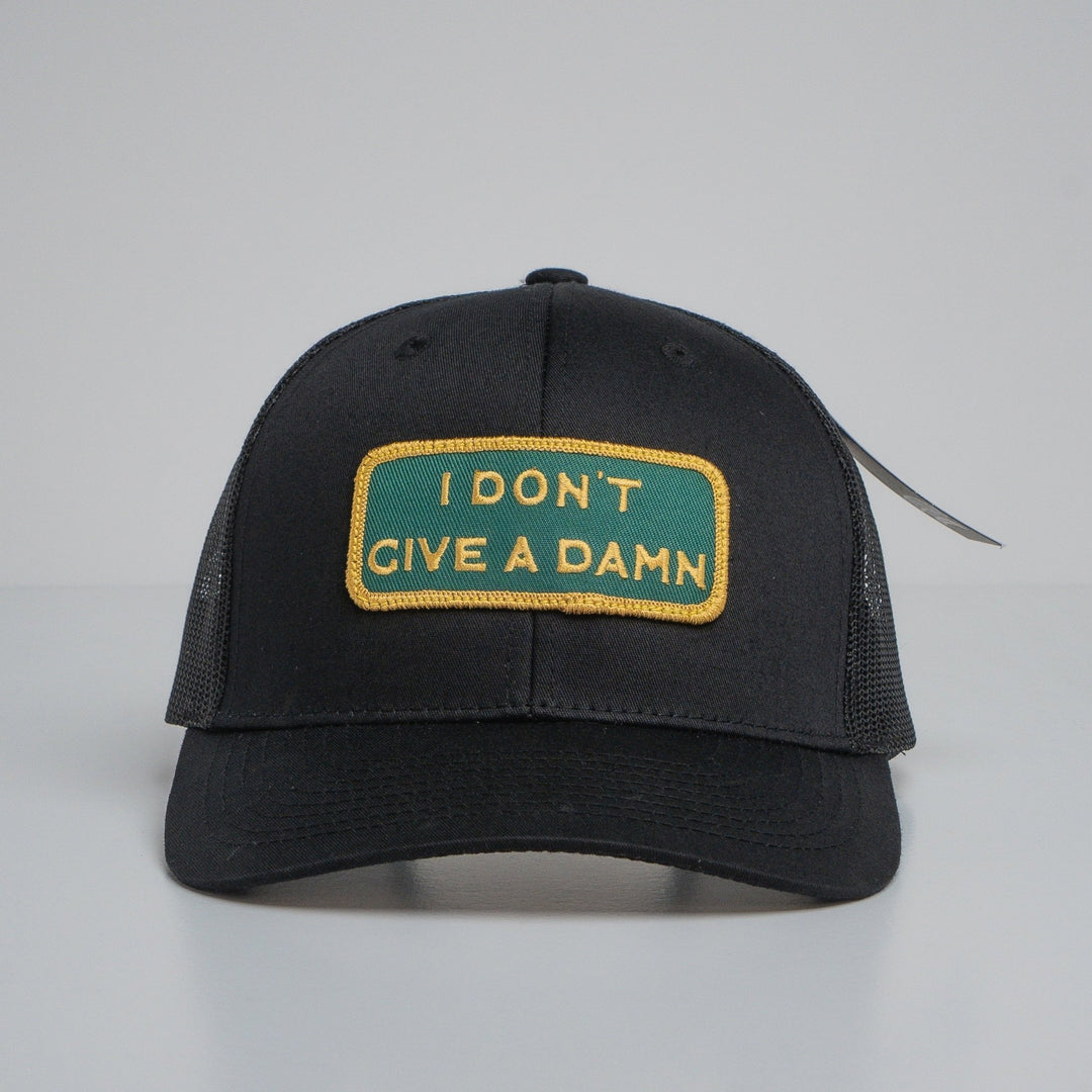 "I DON'T GIVE A DAMN" Black Trucker hat