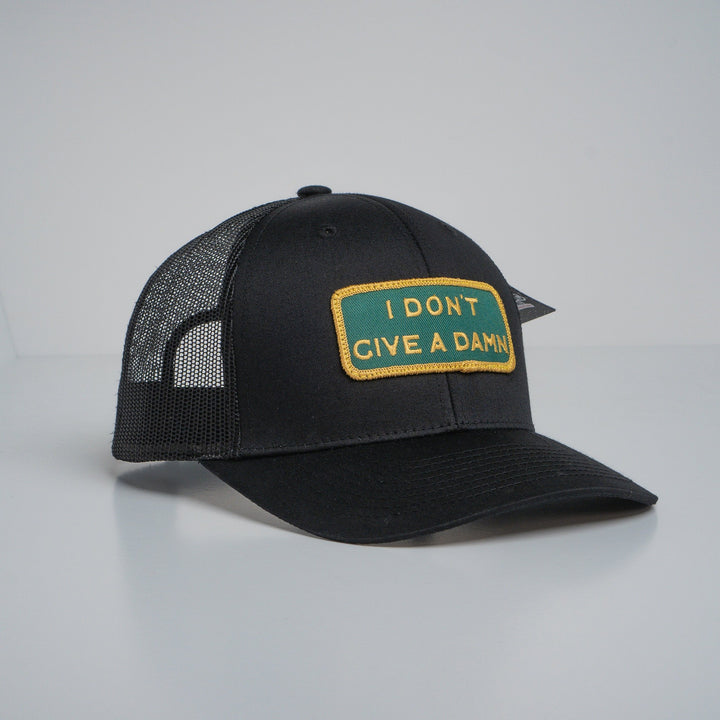 "I DON'T GIVE A DAMN" Black Trucker hat