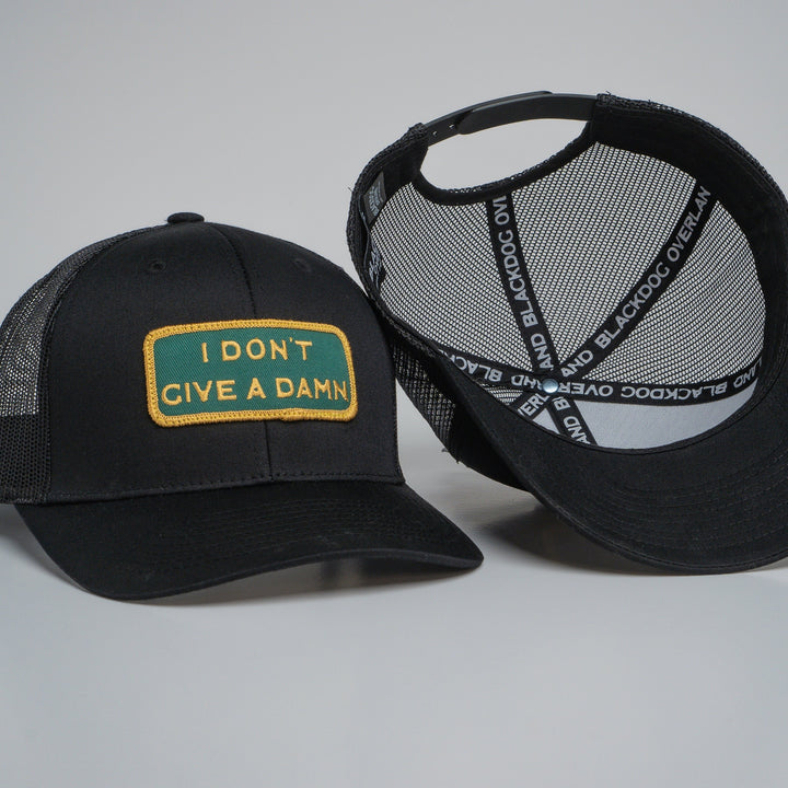 "I DON'T GIVE A DAMN" Black Trucker hat