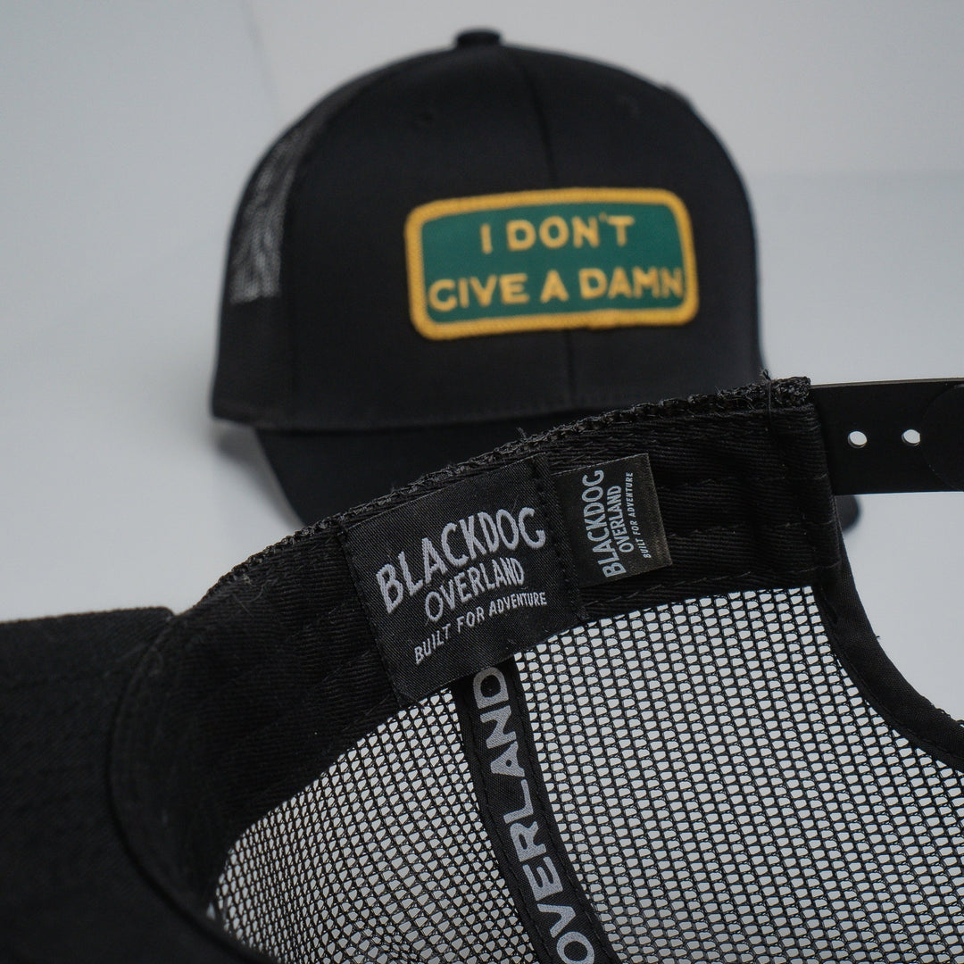 "I DON'T GIVE A DAMN" Black Trucker hat