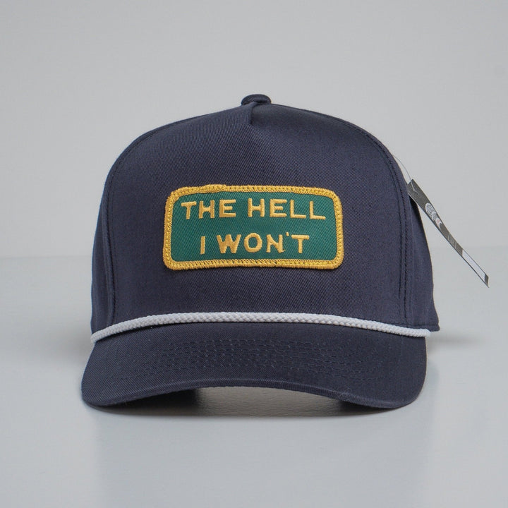 "THE HELL I WON'T" Blue Captains (rope) hat