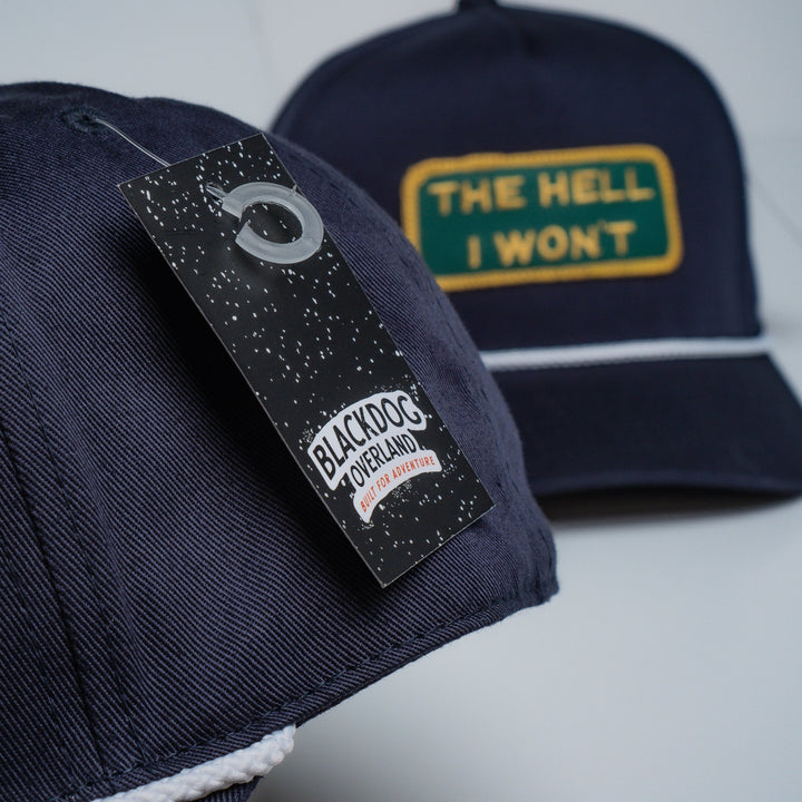 "THE HELL I WON'T" Blue Captains (rope) hat