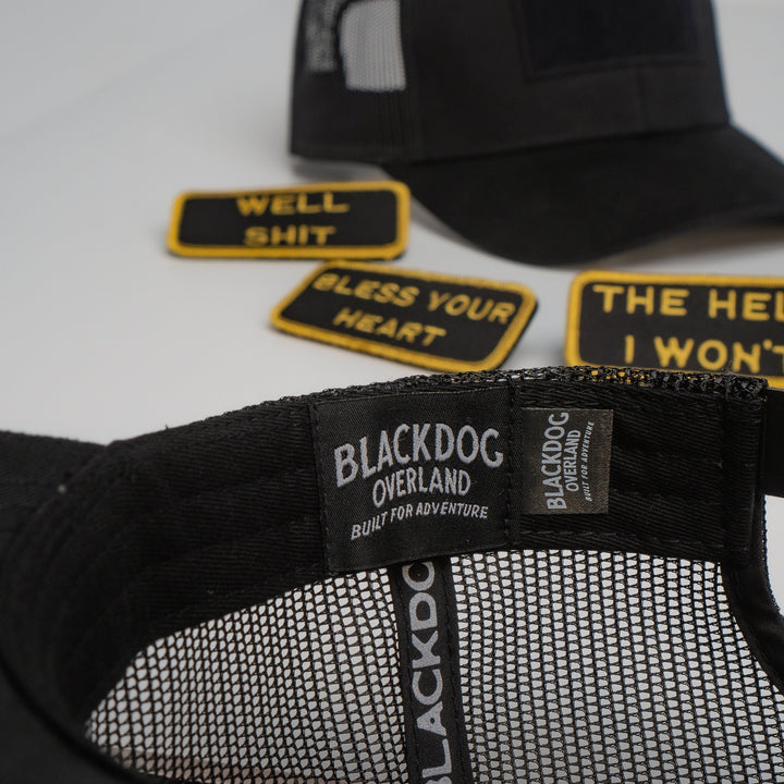 Modular Black/Gold Velcro Patch Trucker Hat Bundle