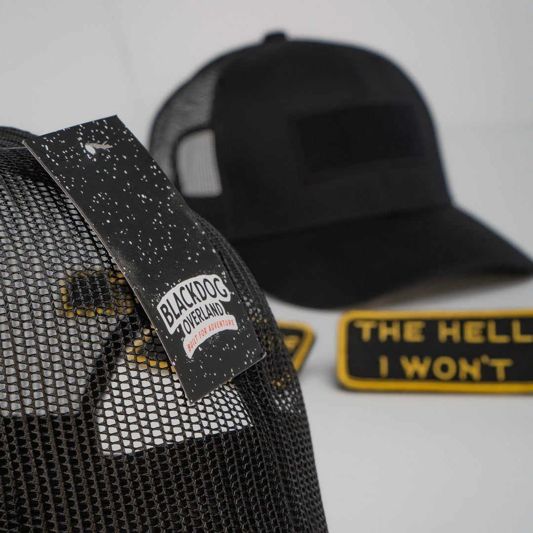 Modular Black/Gold Velcro Patch Trucker Hat Bundle