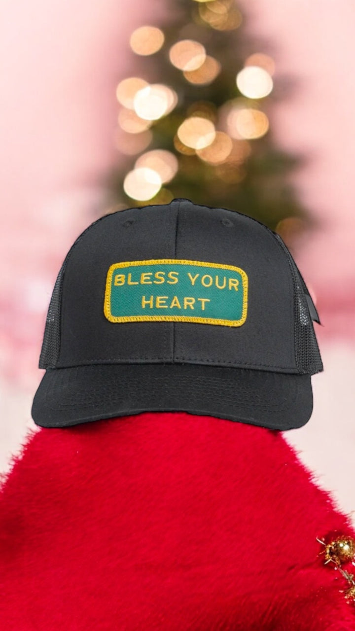 "BLESS YOUR HEART" Black Trucker hat