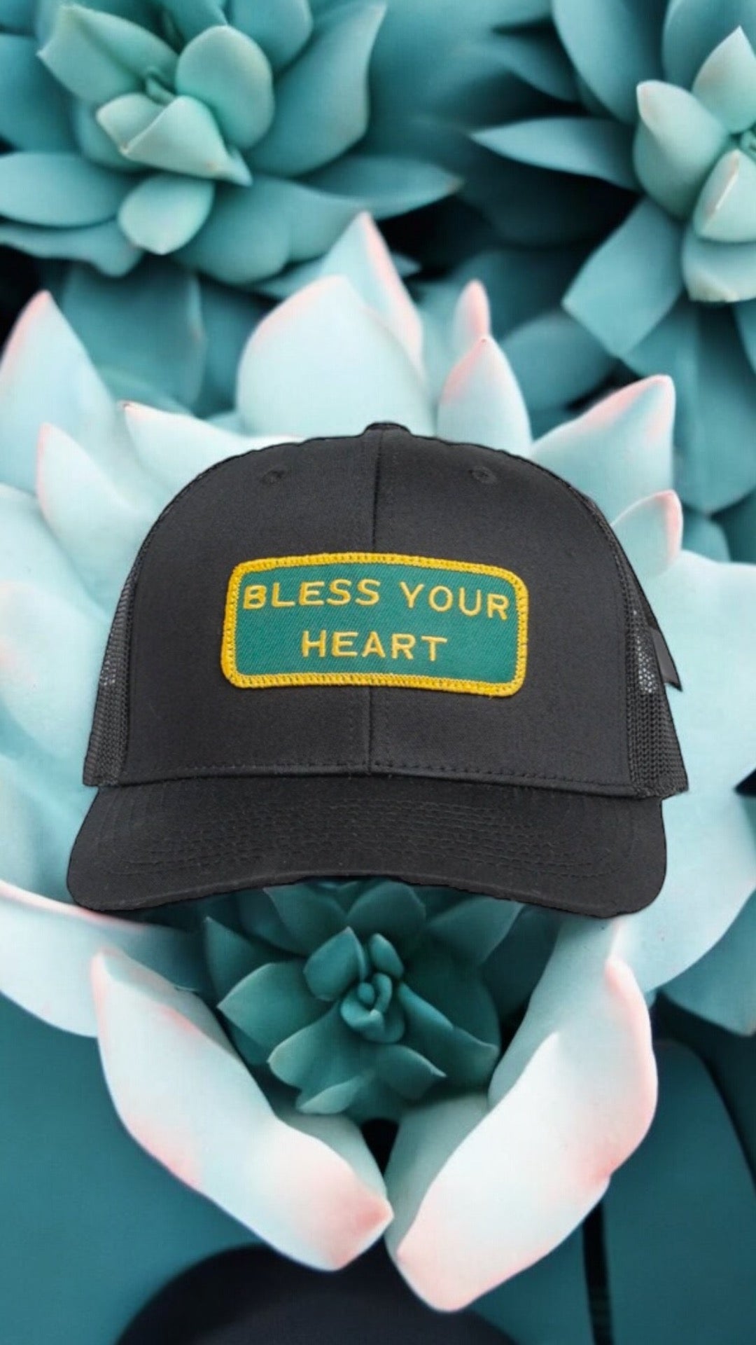 "BLESS YOUR HEART" Black Trucker hat