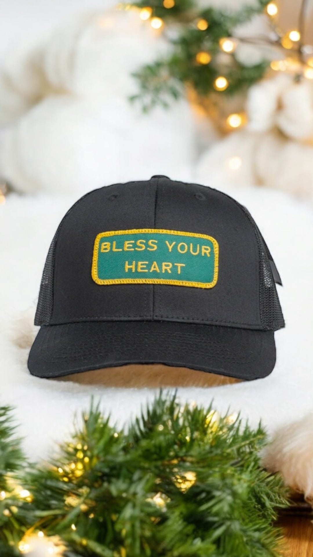 "BLESS YOUR HEART" Black Trucker hat