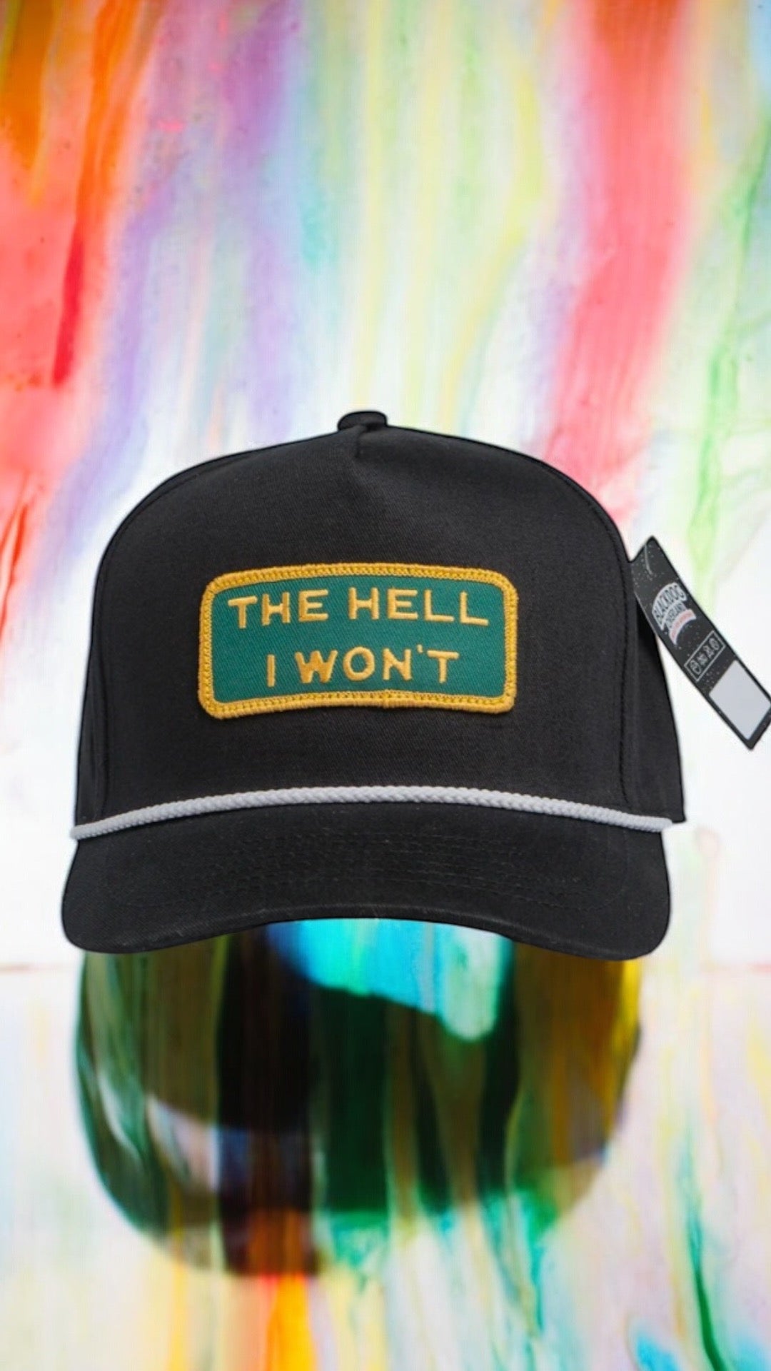 "THE HELL I WON'T" Black Captains (rope) hat