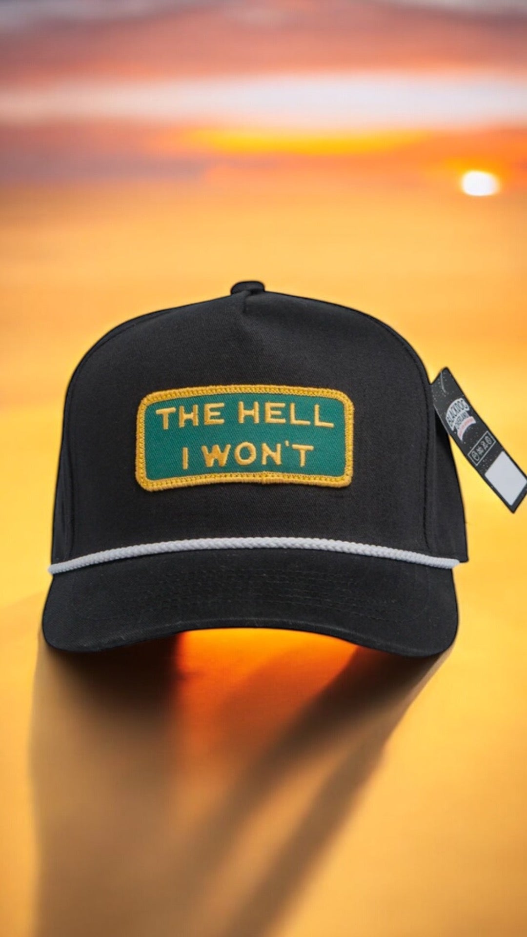 "THE HELL I WON'T" Black Captains (rope) hat