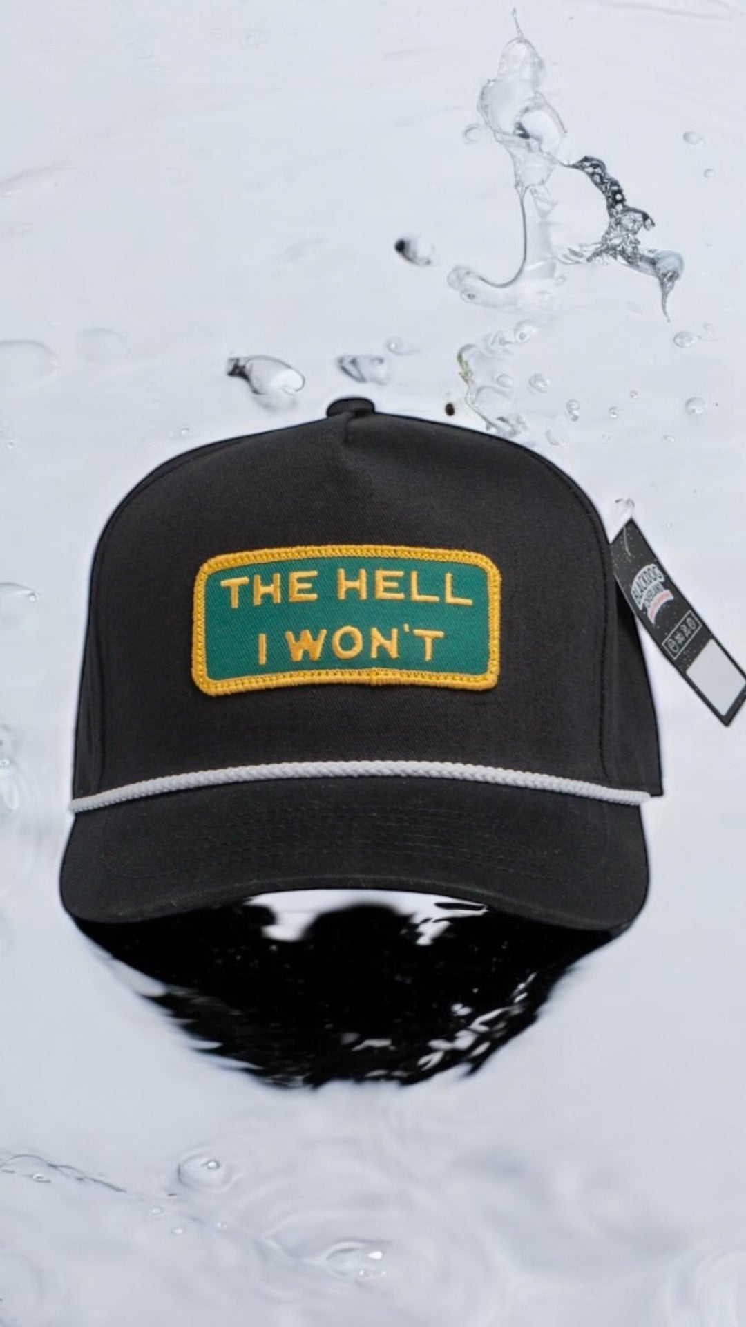 "THE HELL I WON'T" Black Captains (rope) hat