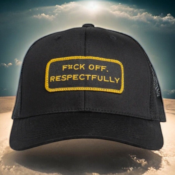 "FXCK OFF, RESPECTFULLY" Black Trucker Hat