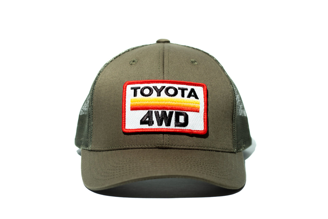 Vintage Toyota 4WD Patch Trucker Hat Olive Trucker Hat